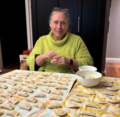 Carolyn making perogies